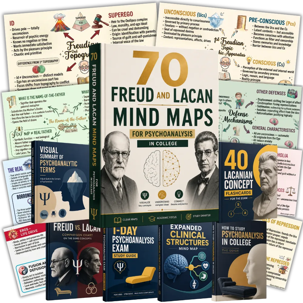 Cover of the 70 Freud & Lacan Mind Maps material with the included bonuses