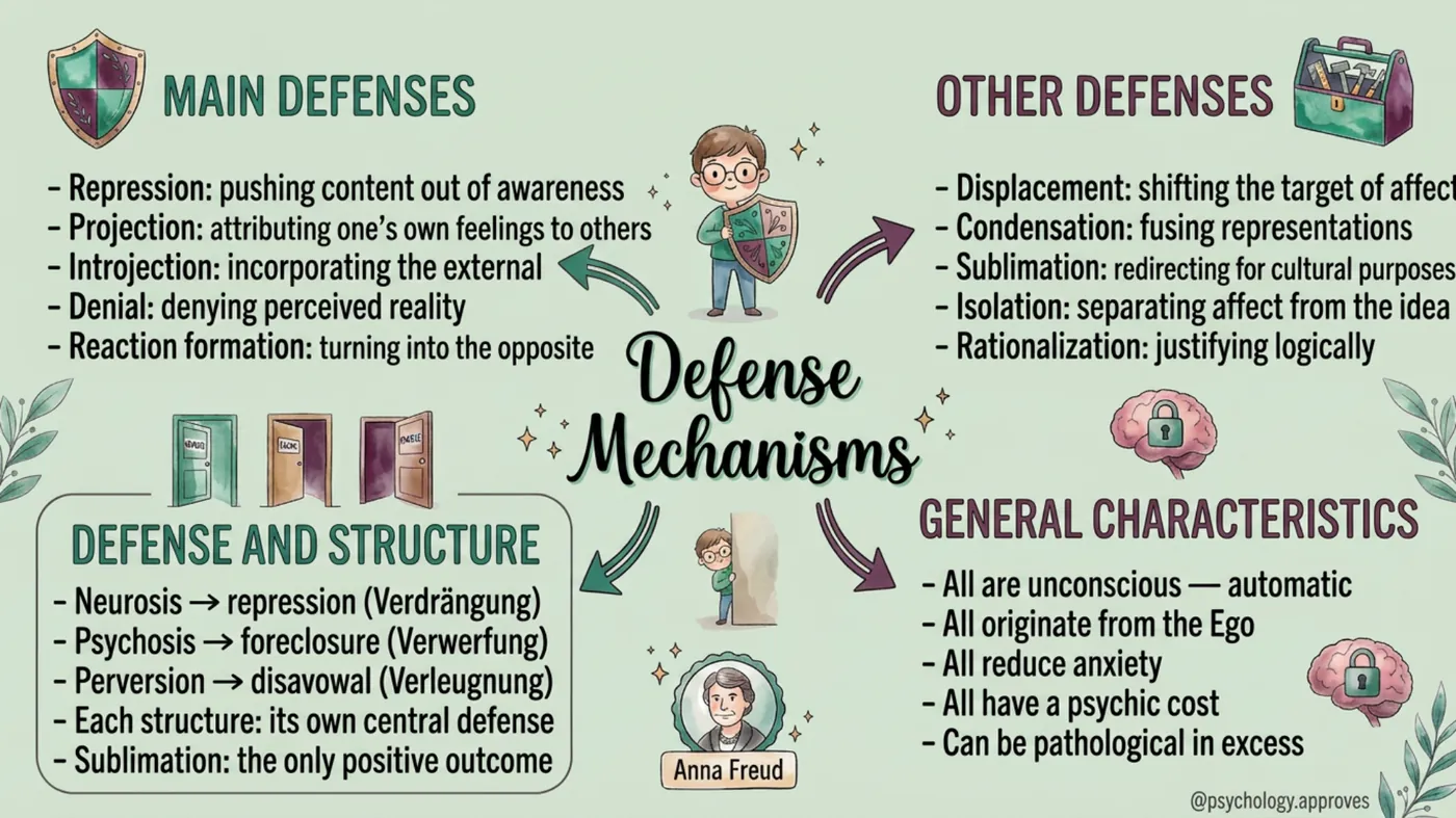 Mind map of the defense mechanisms
