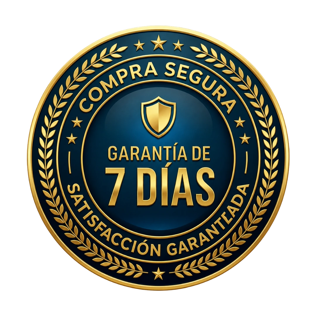 7-day guarantee seal, secure purchase and satisfaction guaranteed